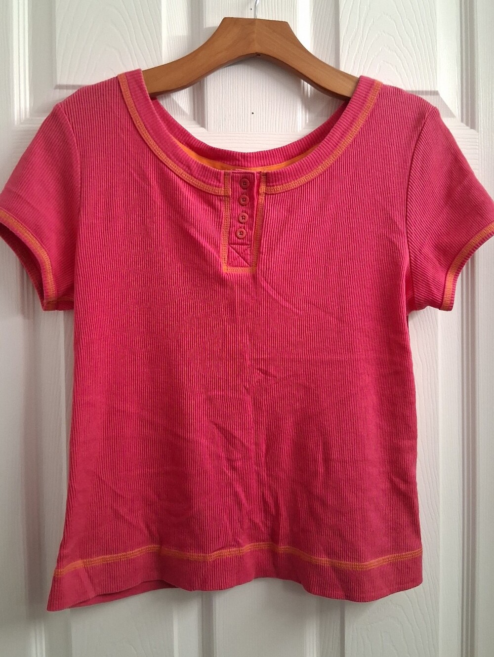 Sag Harbor Dark Pink Ribbed Top Petite Large